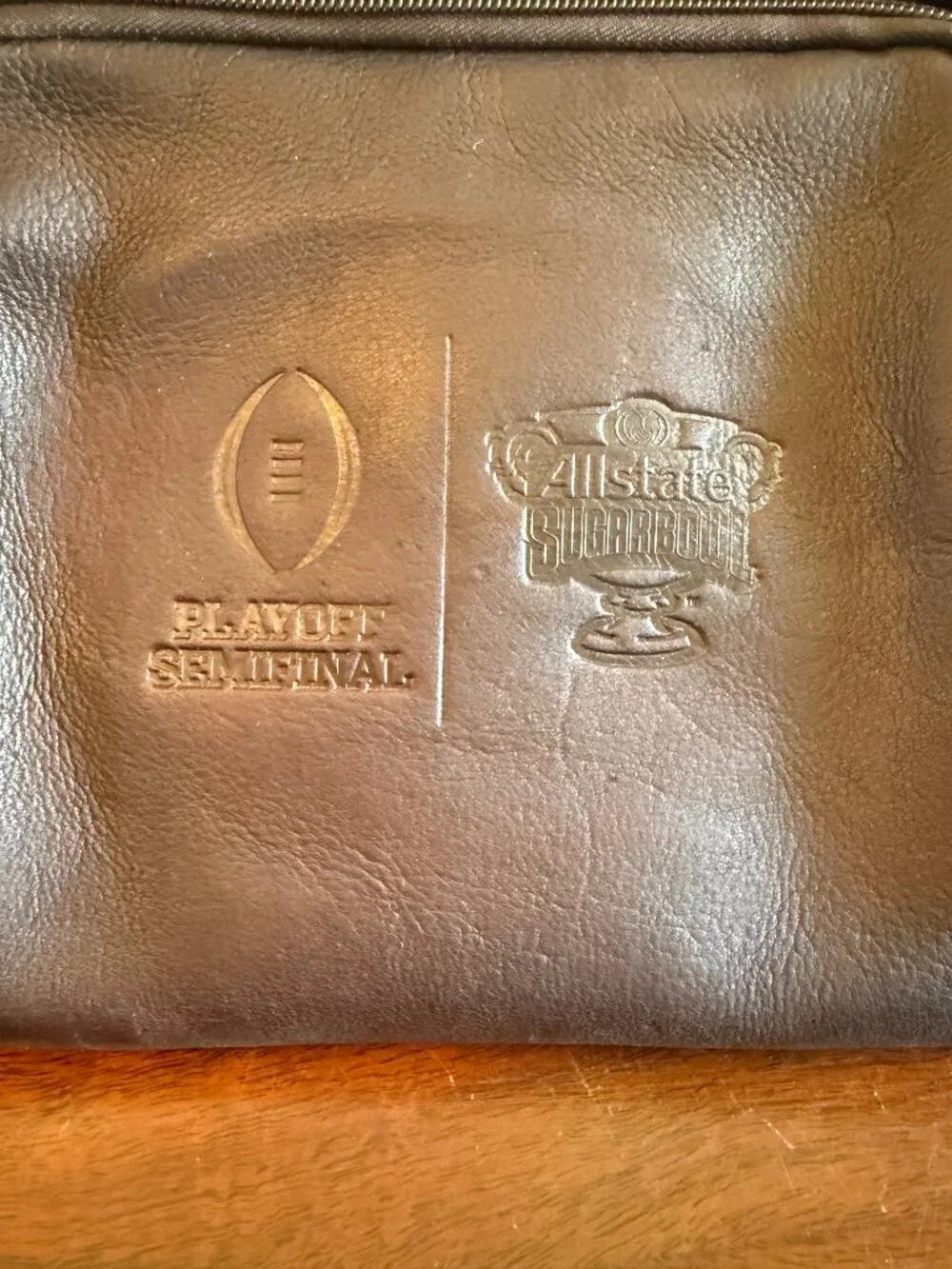 Claire Chase Leather Duffle Bag College Football Playoff Sugar Bowl Brown
